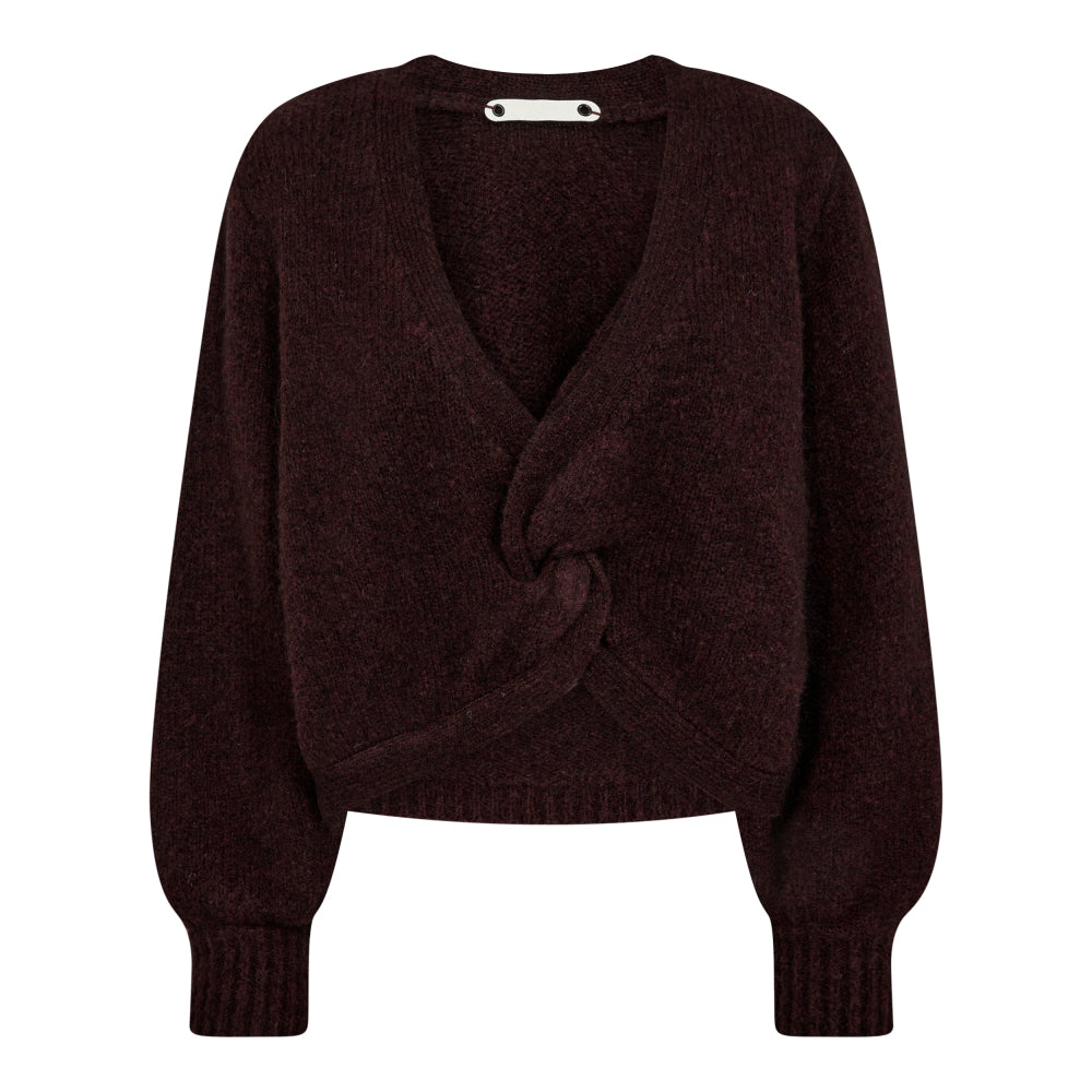 CO' COUTURE Cozy Twist Back Knit Mocca