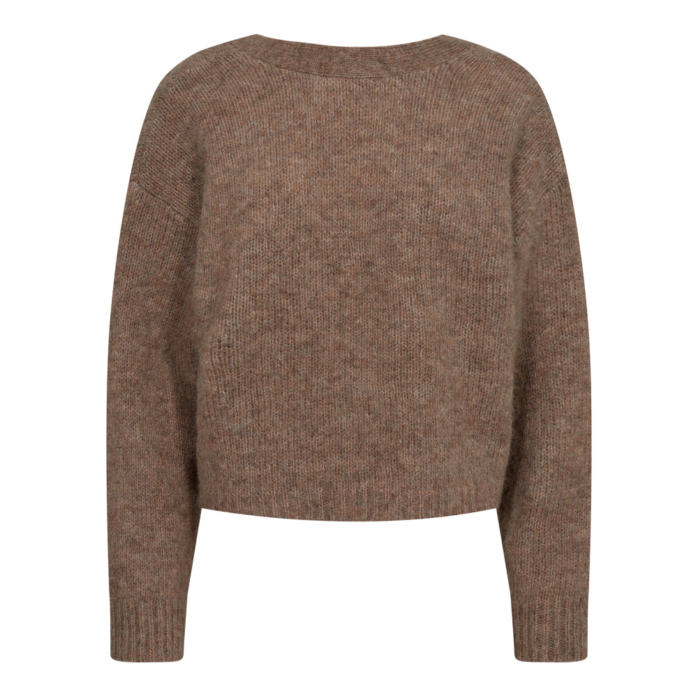 CO' COUTURE Cozy Twist Back Knit Brown