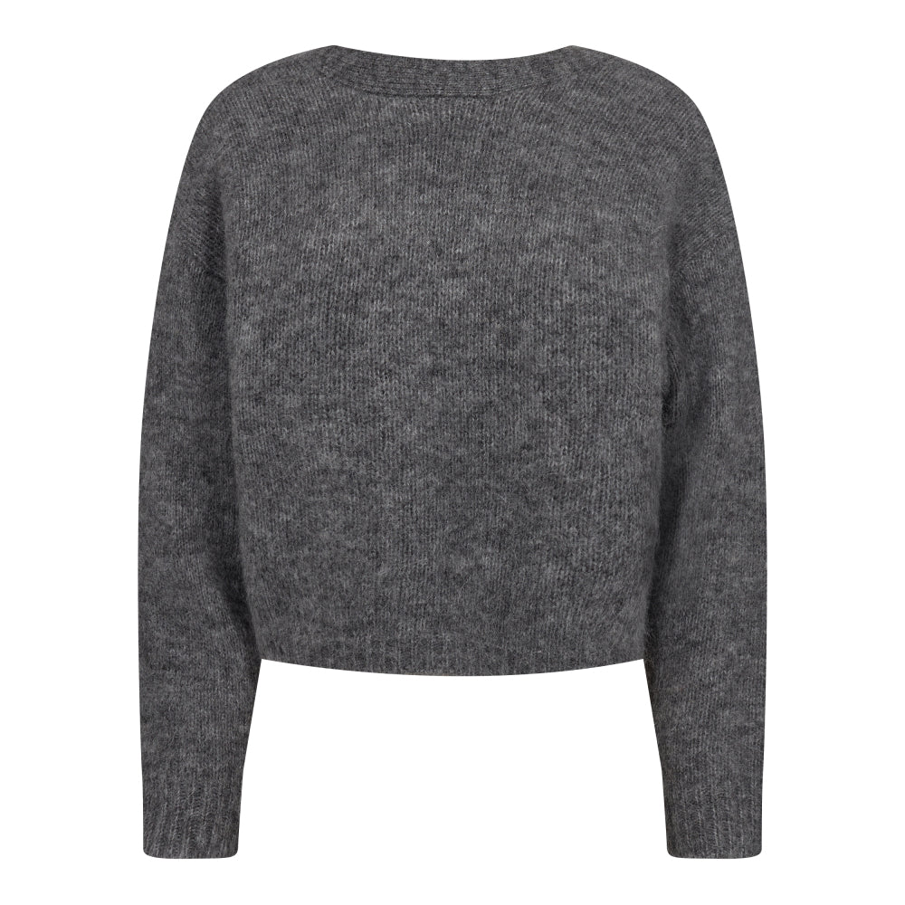 CO' COUTURE Cozy Twist Back Knit Grey