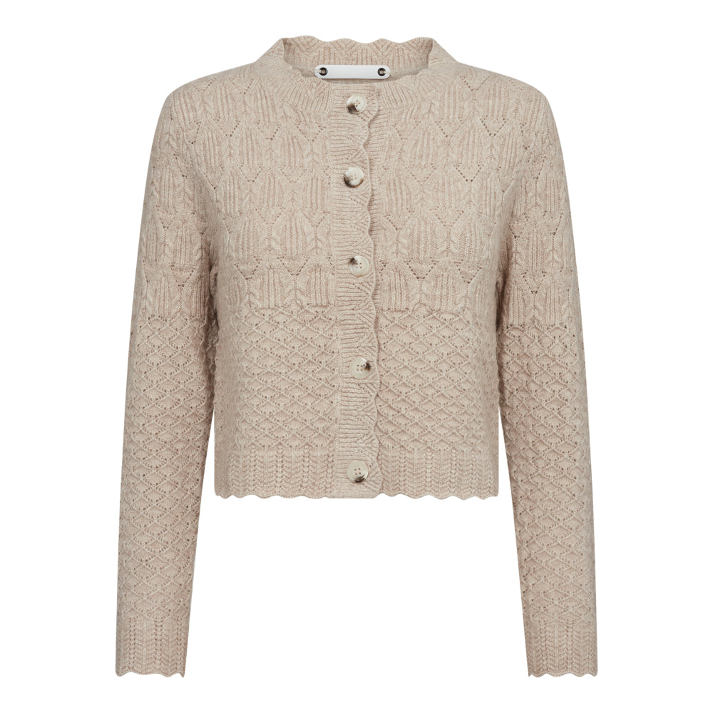 CO' COUTURE Pointelle Cardigan Beige