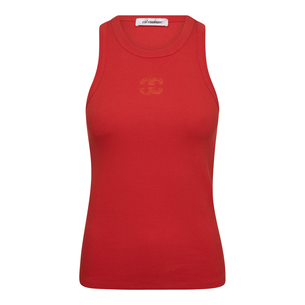 CO' COUTURE Sahara Embroidery Tank Top Red