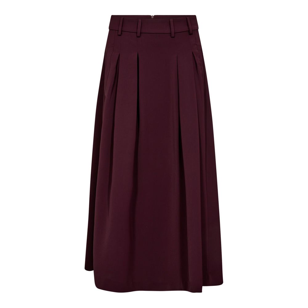 CO' COUTURE Anya Pleat Skirt Wine Red