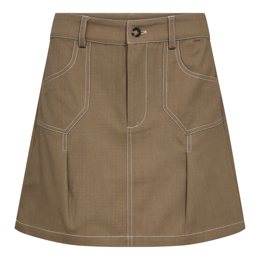 CO' COUTURE Davita Mini Pleat Skirt Walnut