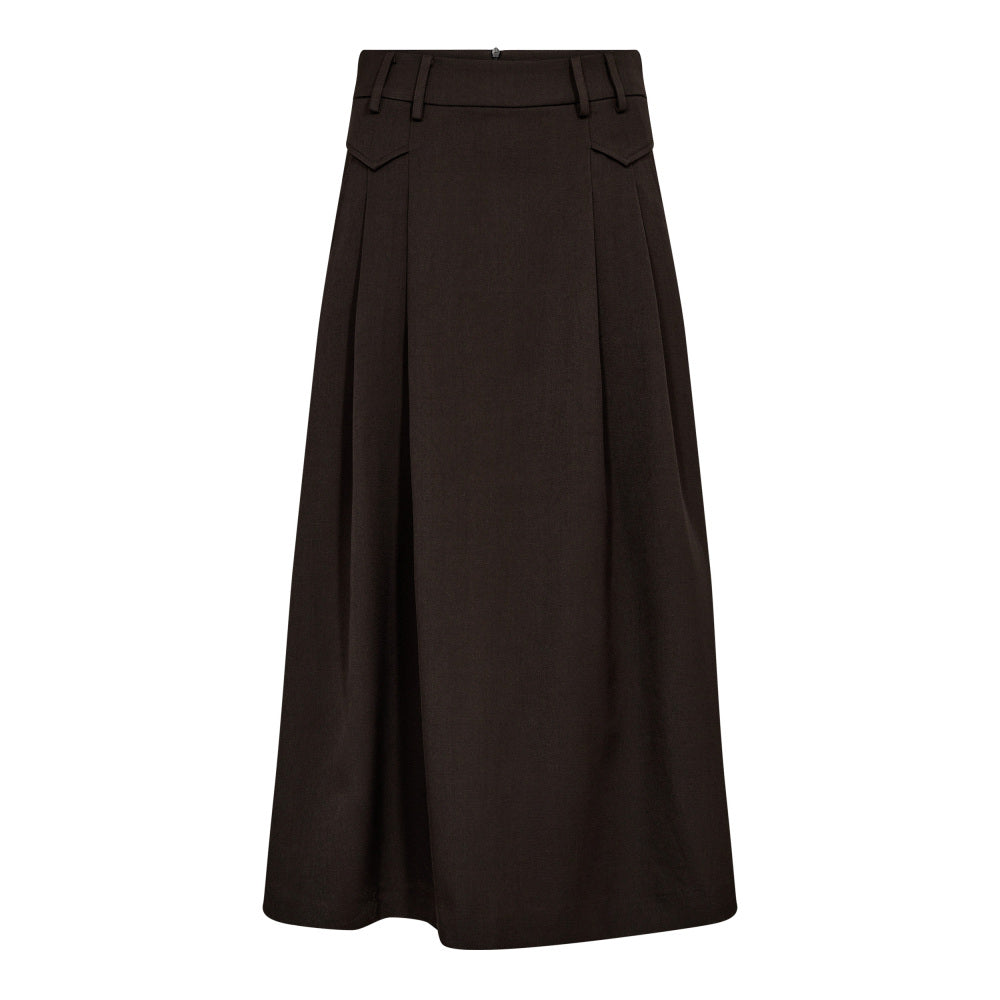 CO' COUTURE Luna Pocket Pleat Skirt Dark Brown