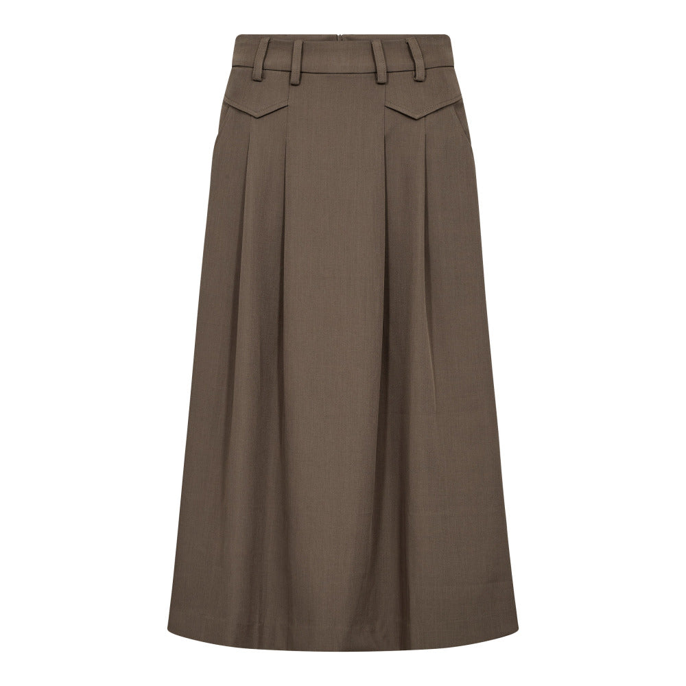 CO' COUTURE Luna Pocket Pleat Skirt Walnut