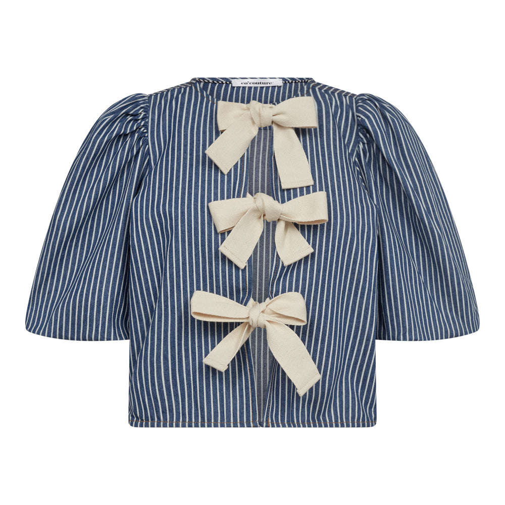 CO' COUTURE Billy Milkboy Bow Blouse Denim Blue