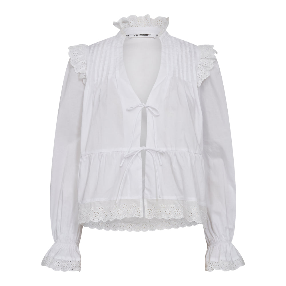 CO' COUTURE Prima Frill Tie Blouse Hvid