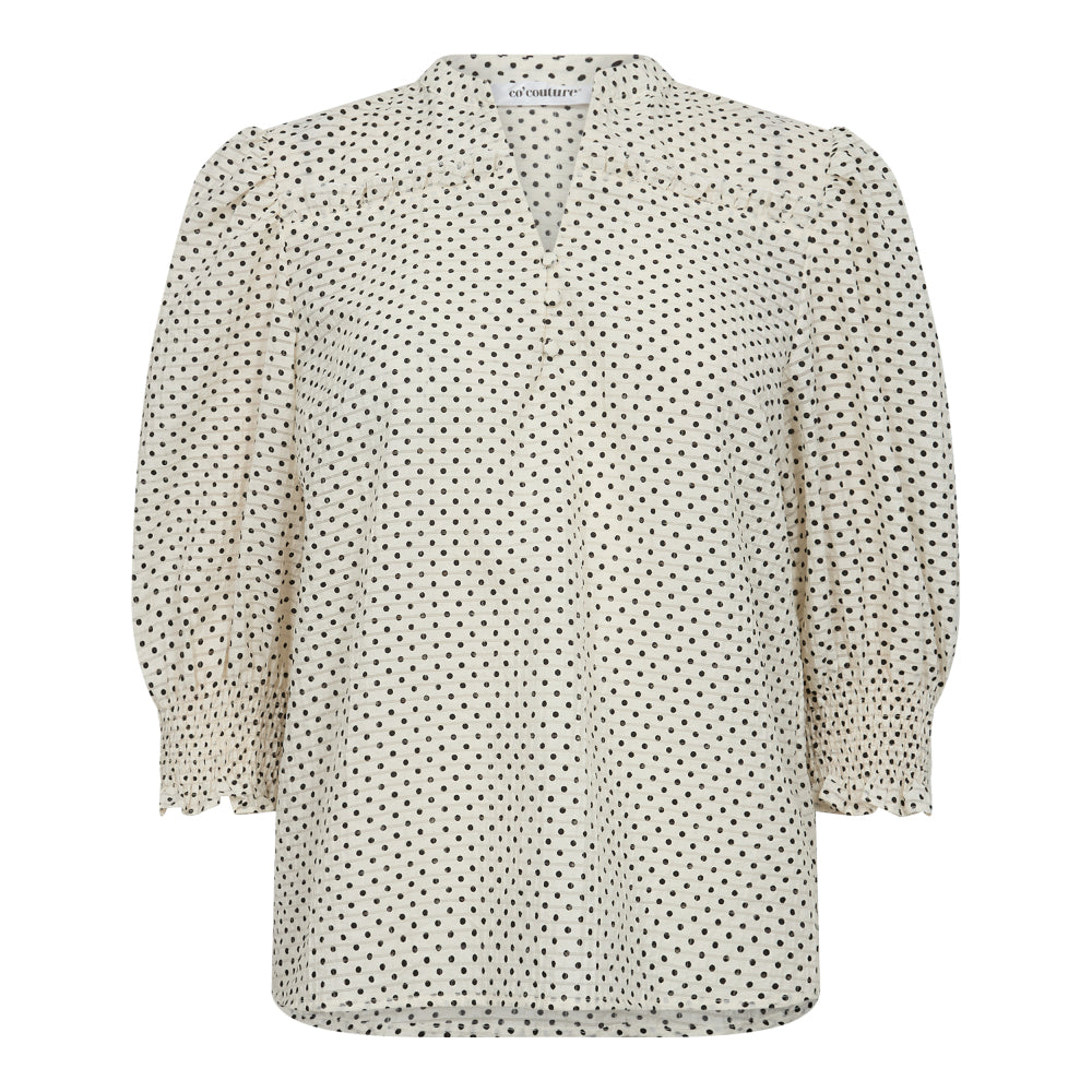 CO' COUTURE Chess Dot SS Shirt Off White