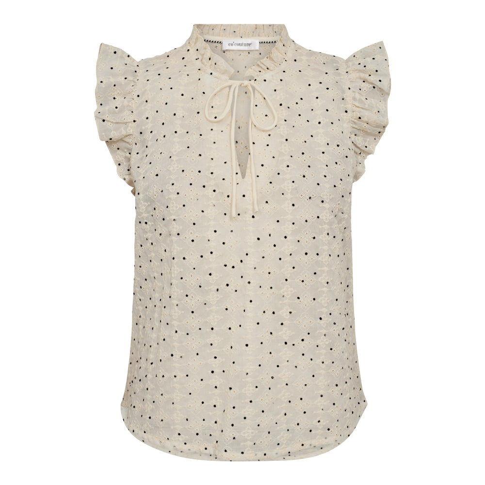 CO' COUTURE Evelyn Mini Dot Top Off White