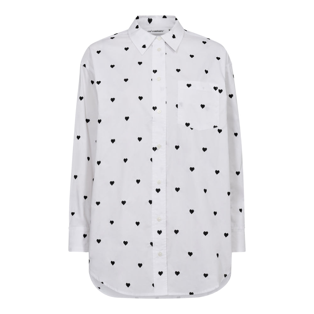 CO'COUTURE Heart Oversize Shirt White
