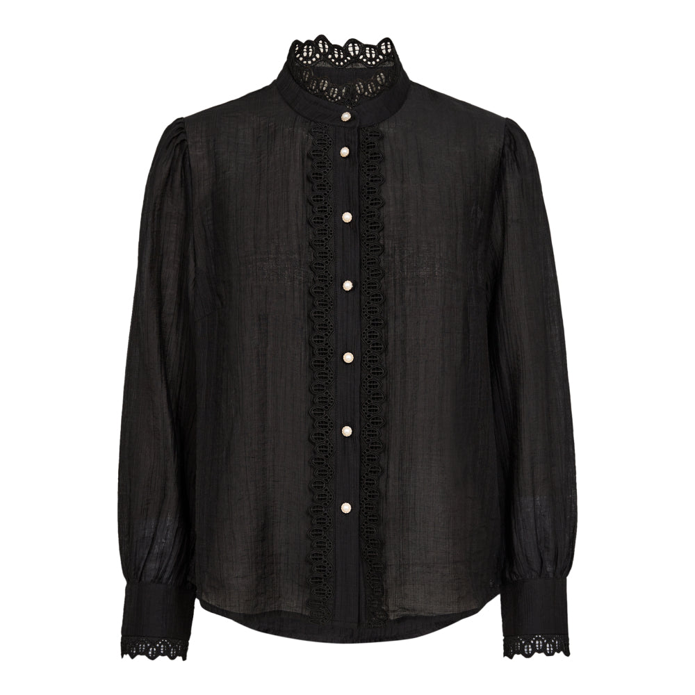 CO' COUTURE Angie Anglaise Shirt Black