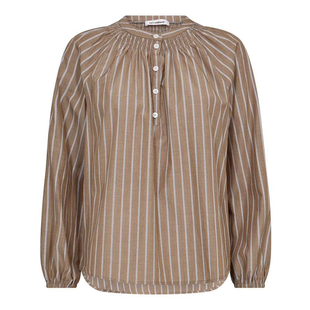 CO' COUTURE Samara Stripe Blouse Walnut