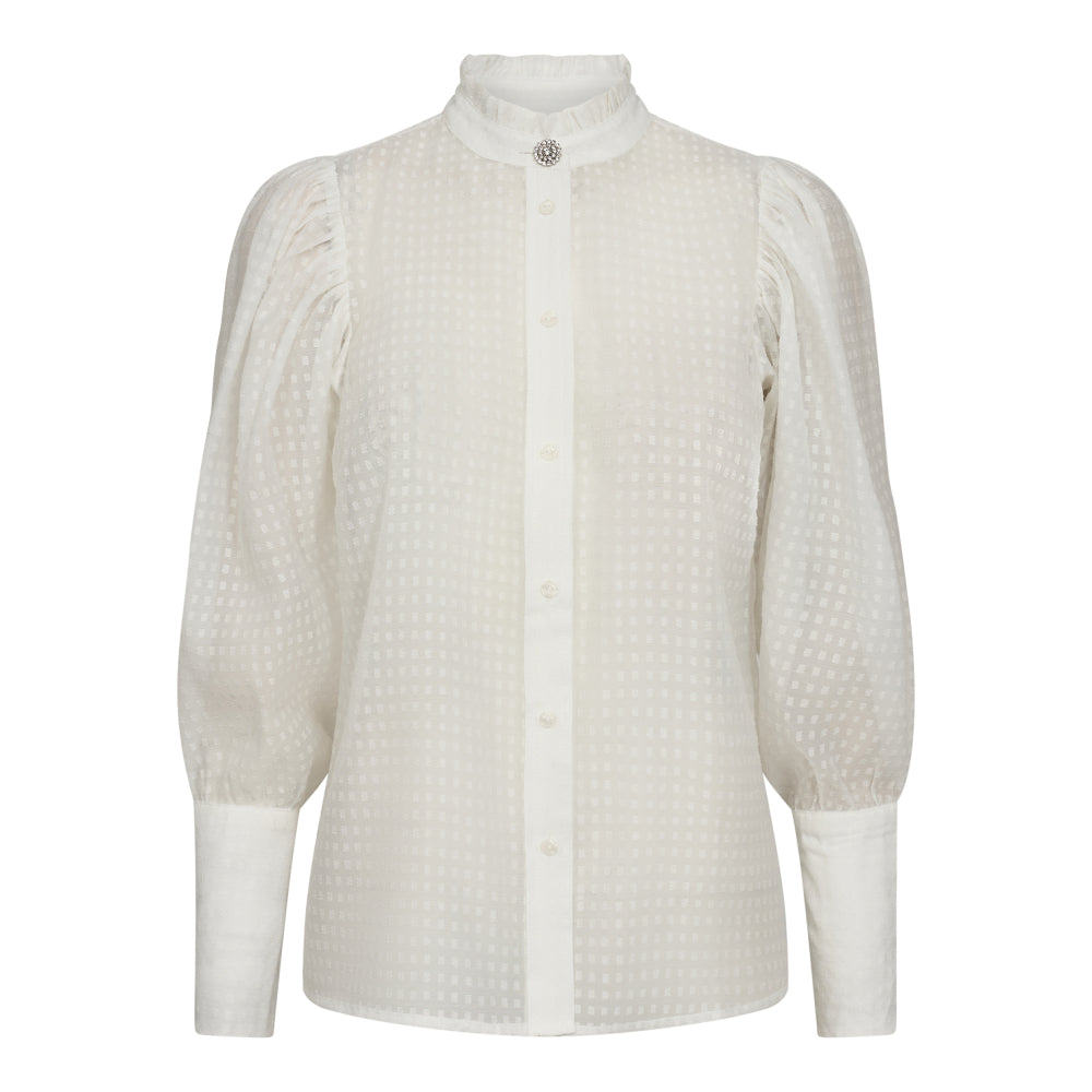 CO' COUTURE Orion Organza Puff Shirt White