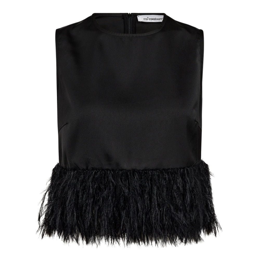 CO' COUTURE Adna Feather Top Black