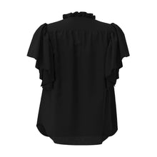 Indlæs billede til gallerivisning CO&#39; COUTURE Hera SS Frill Top Black
