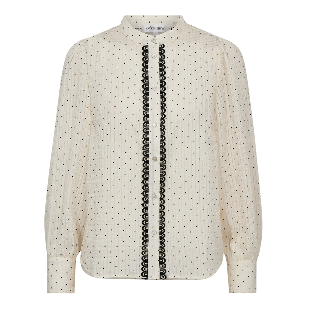 CO' COUTURE Francisca Dot Lace Shirt Off White