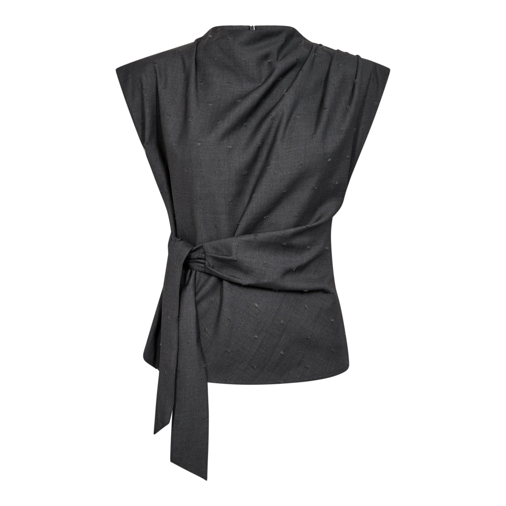 CO' COUTURE Saga Pleat Top Mid Grey