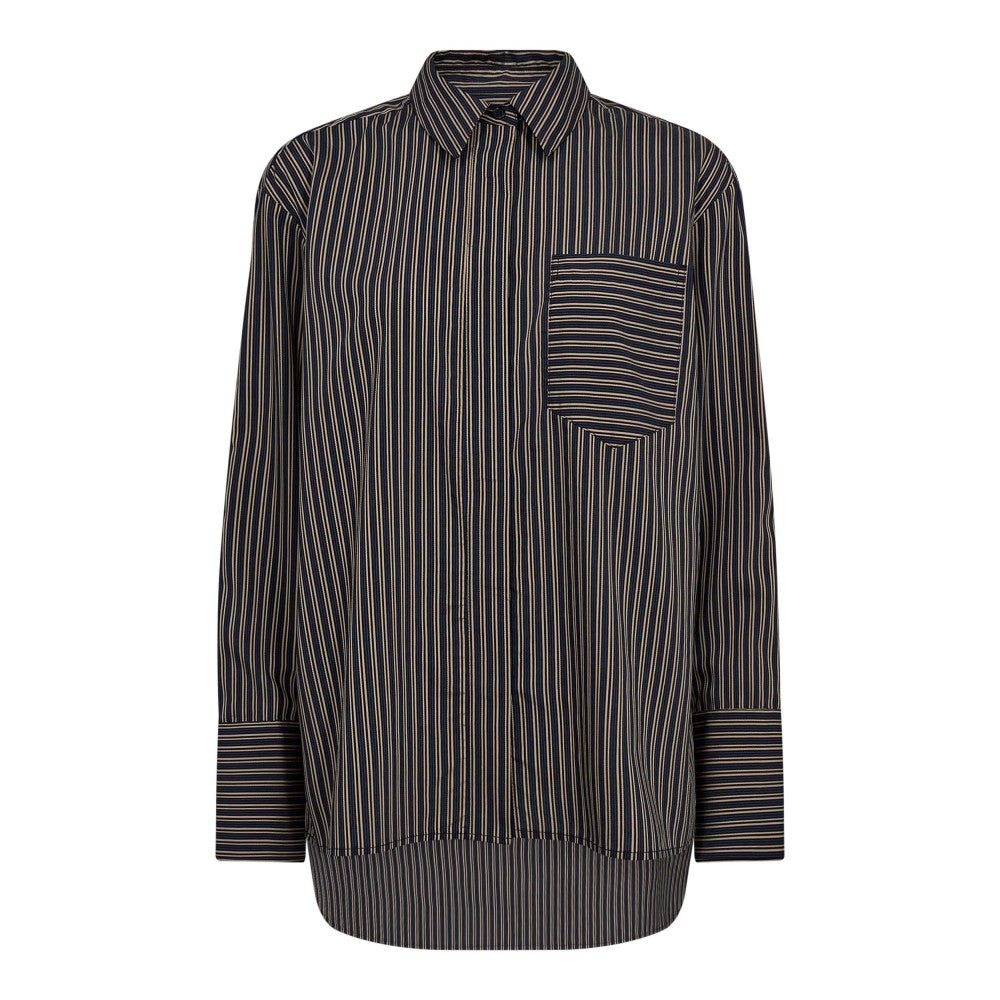 CO' COUTURE Fina Stripe Shirt Black