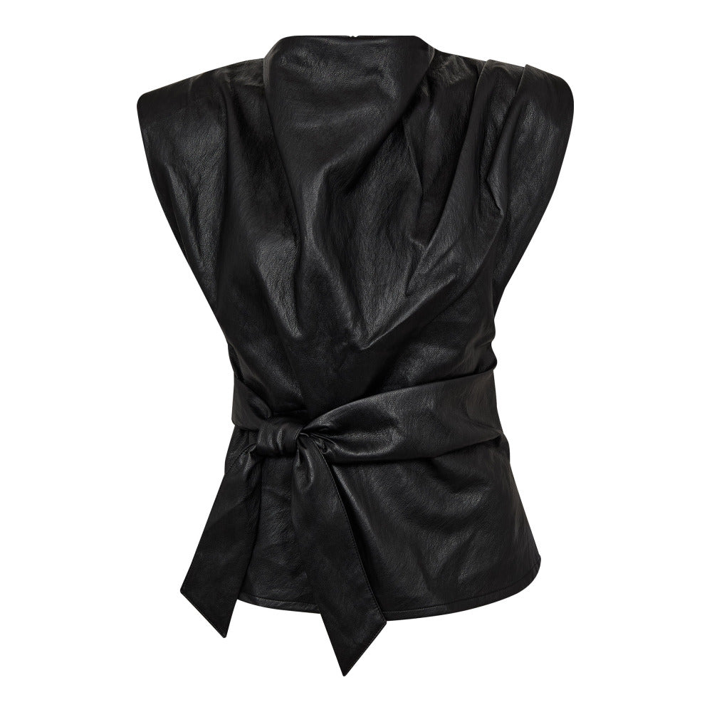 CO' COUTURE Gitt Pleat Top Black