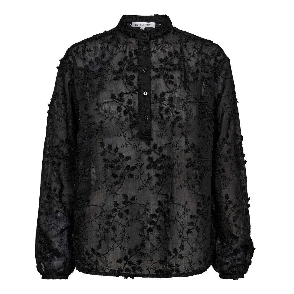 CO' COUTURE Isak Embroidery Shirt Black