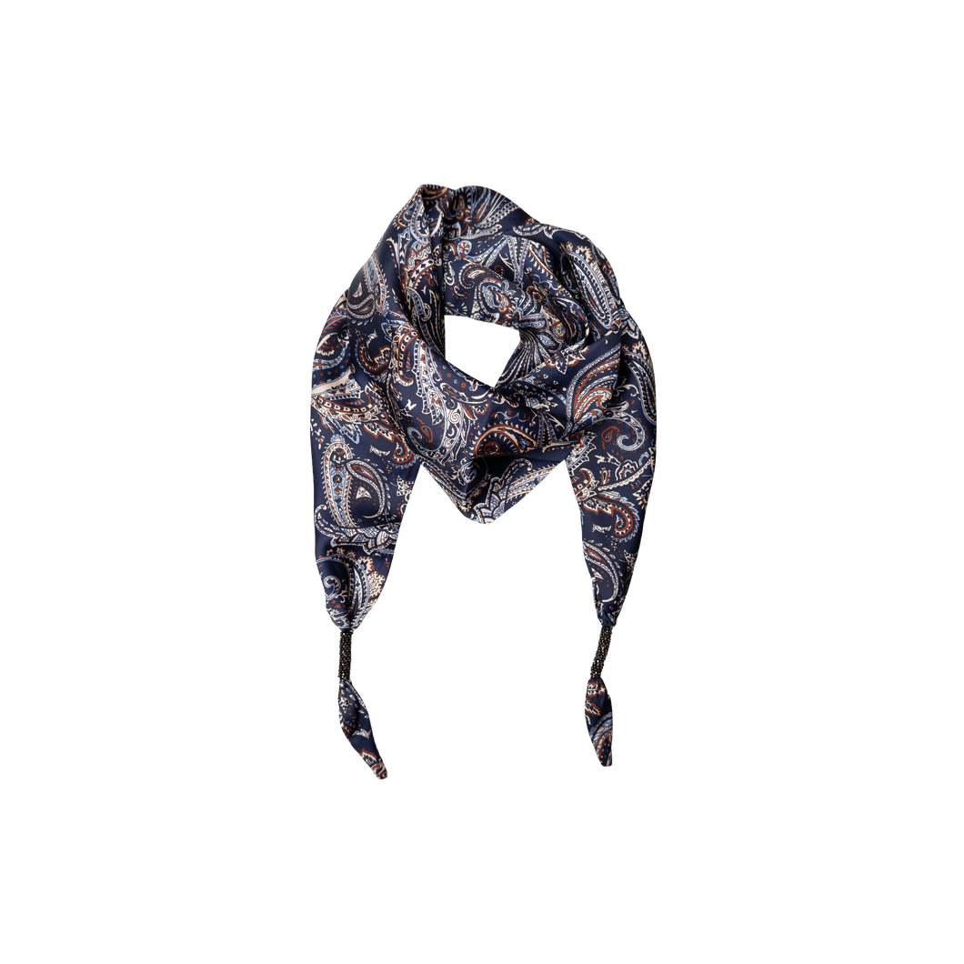 BLACK COLOUR Bcfenella Mini Scarf Double Layer Navy Paisley