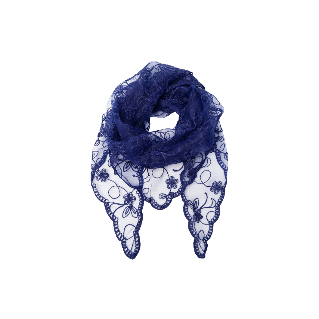 BLACK COLOUR Bcdaniella Triangle Lace Scarf Navy