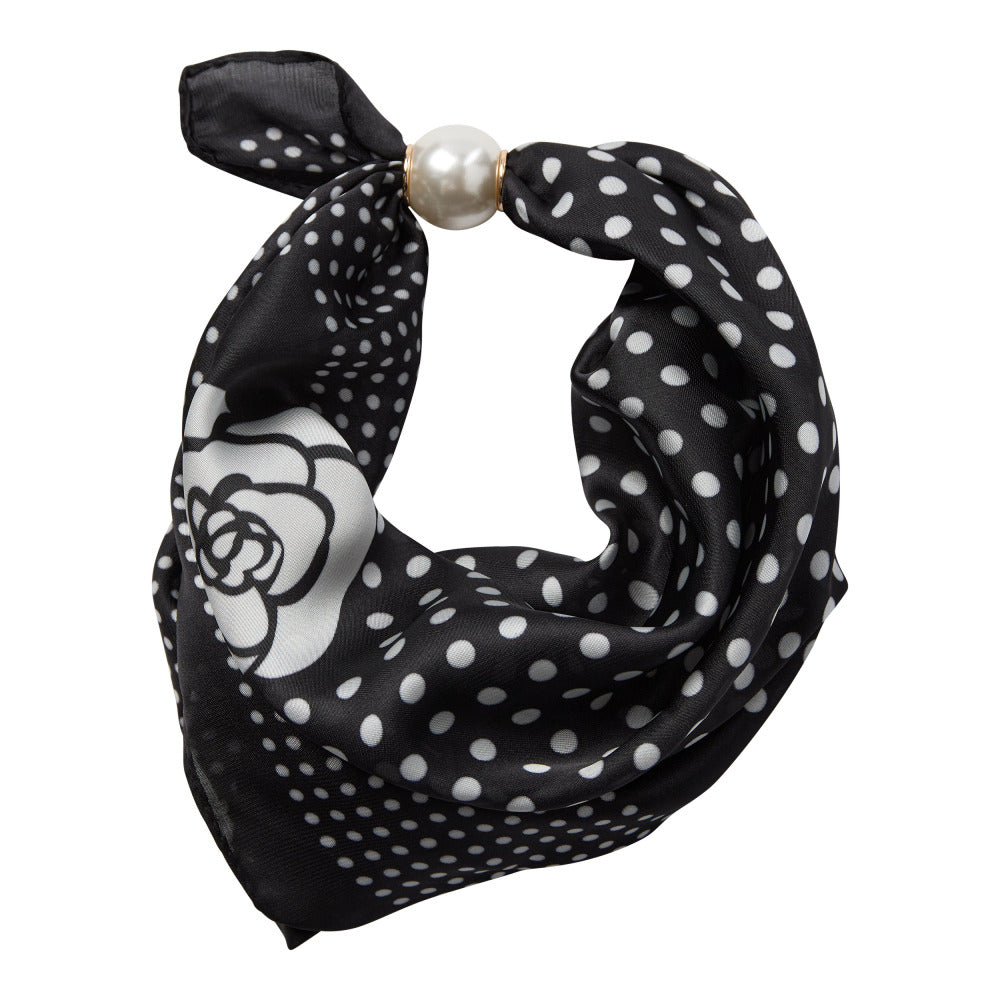 CO' COUTURE Pearl Scarf Black Dot