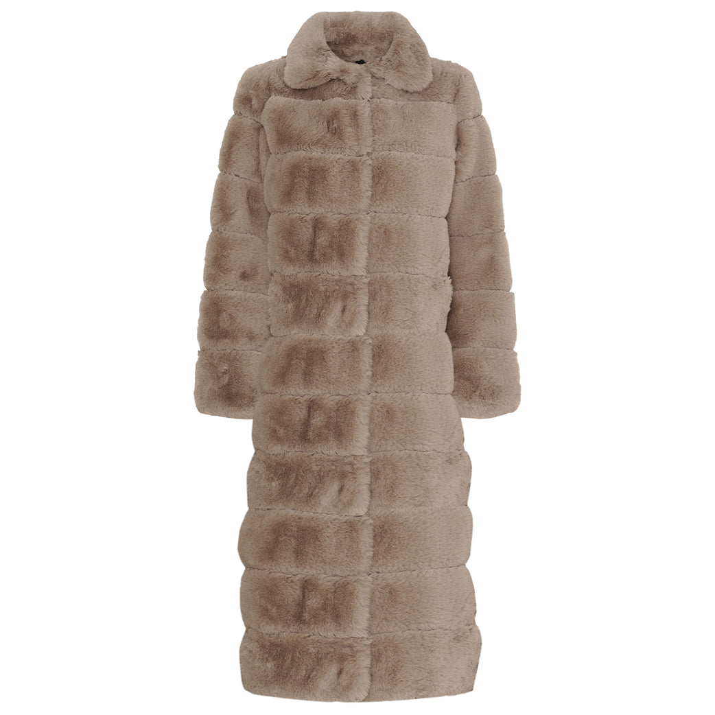 NOTYZ 40488 Fake Fur Jacket Long Sand