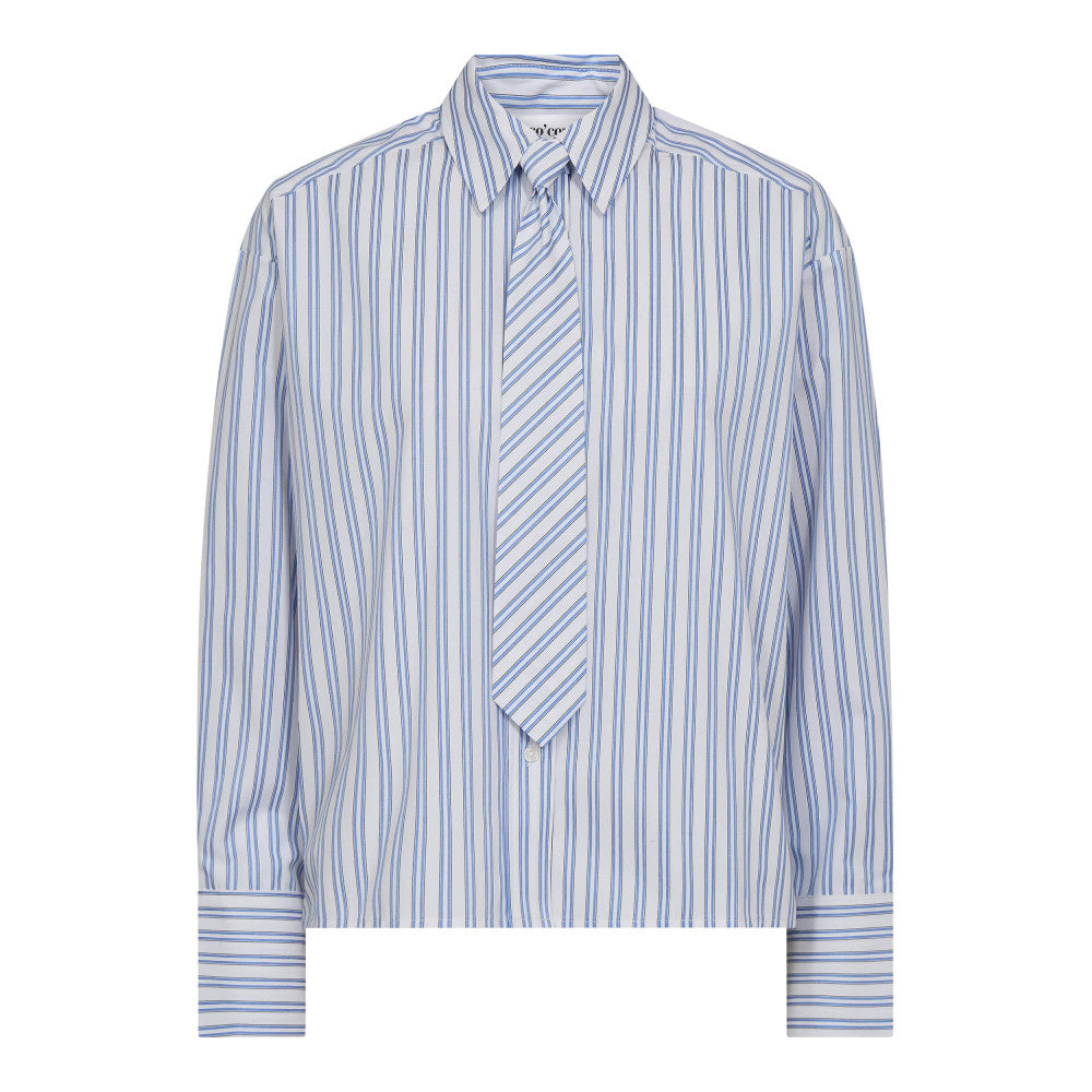 CO' COUTURE Devin Stripe Tie Shirt Blue