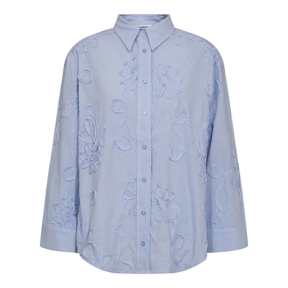 CO' COUTURE Xavier Stripe Flower Shirt Pale Blue
