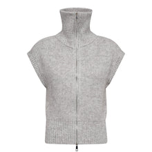 Indlæs billede til gallerivisning CO' COUTURE Row Zip Knit Vest Grey Melange
