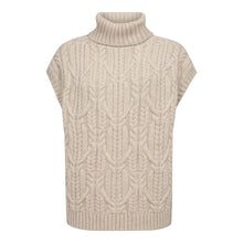 Indlæs billede til gallerivisning CO' COUTURE Row Oversize Cable Knit Vest Creme
