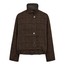 Indlæs billede til gallerivisning CO' COUTURE Olva Check Balloon Jacket Dark Brown
