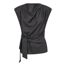 Indlæs billede til gallerivisning CO'COUTURE Elora Check Pleat Top Dark Grey
