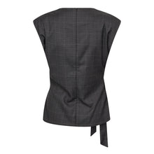 Indlæs billede til gallerivisning CO'COUTURE Elora Check Pleat Top Dark Grey
