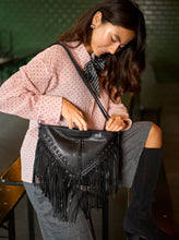 Indlæs billede til gallerivisning BLACK COLOUR Bccatalina Fringe Cross Bag Sort

