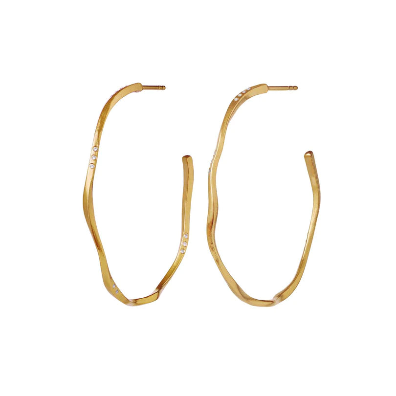 MAANESTEN Echo Grande Earrings (guld/sølv)