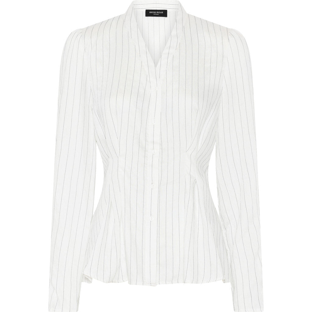 BRUUNS BAZAAR Amaranth Zea Shirt White Stripe