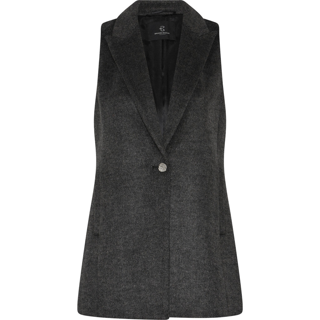 BRUUNS BAZAAR Fallopia Lianna Waistcoat Dark Grey