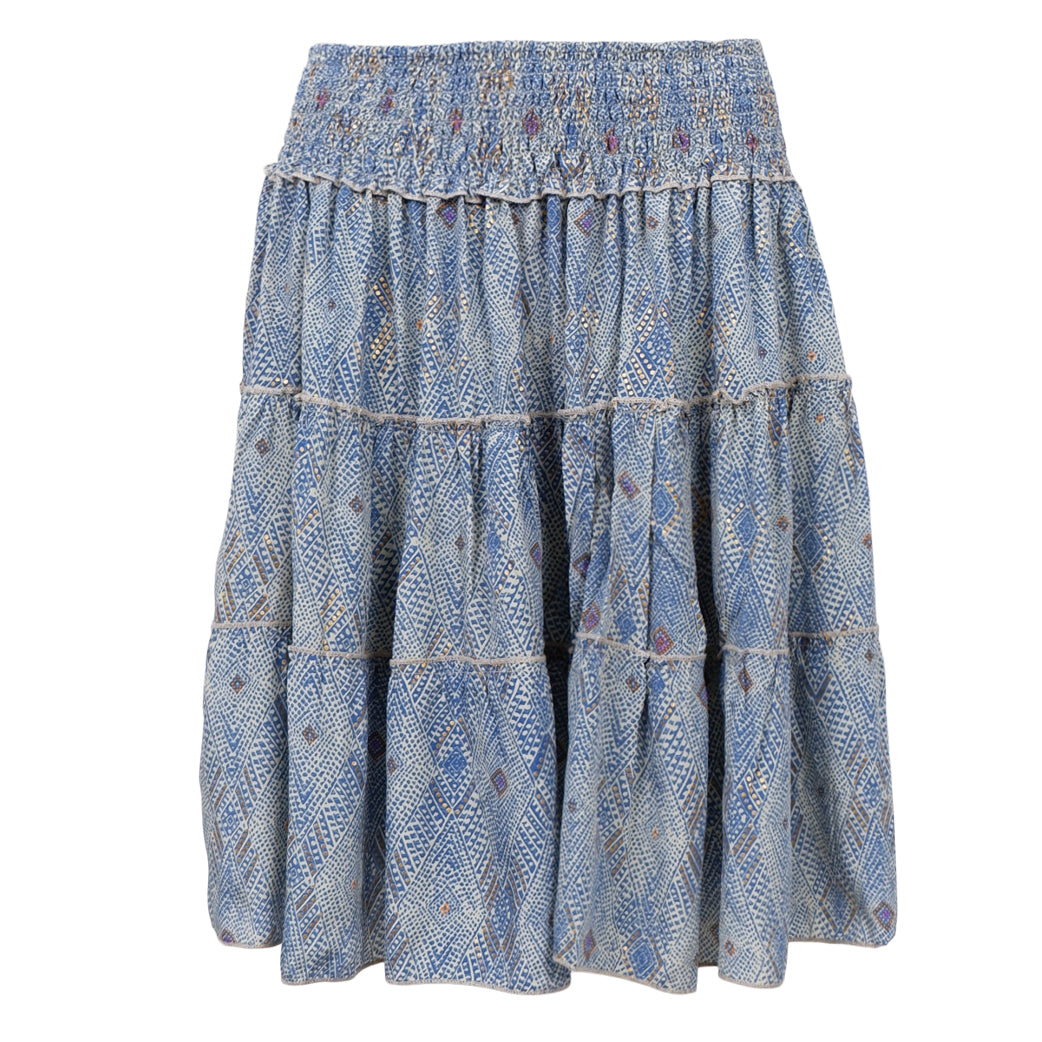 BLACK COLOUR Bcluna Boho Short Skirt Blue Argyle