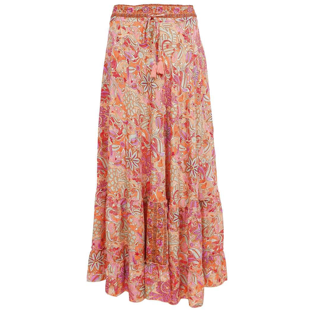 BLACK COLOUR Bcluna Maxi Skirt Pacifique Orange