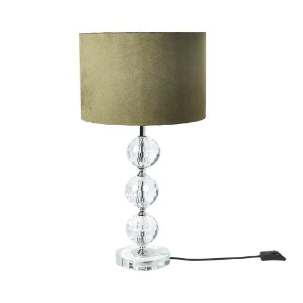 Bordlampe med krystalkuglefod