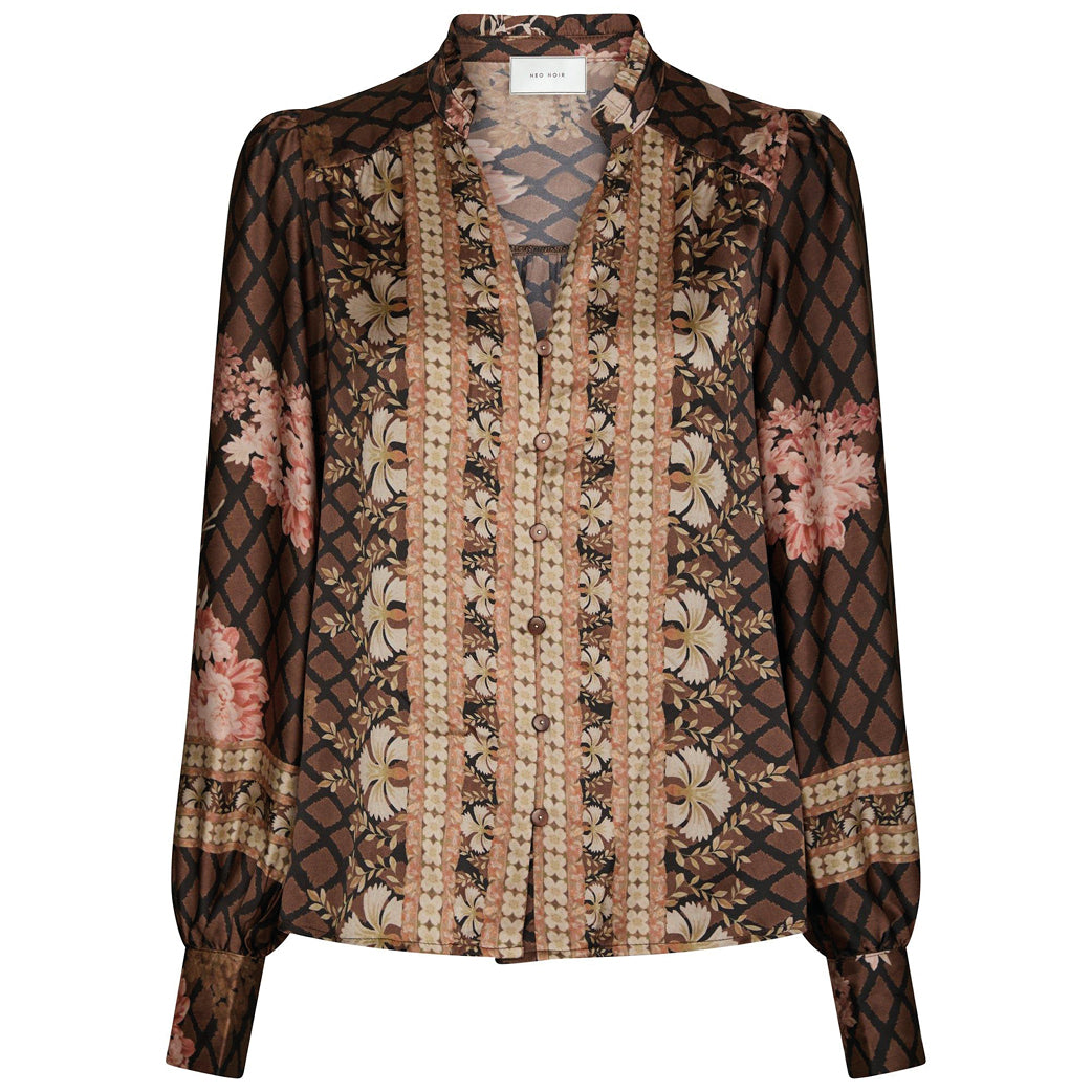 NEO NOIR Massima Botanical Border Blouse Black