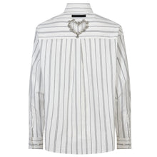 Indlæs billede til gallerivisning HAUTE L'AMITIE Crystal Heart Stripe Shirt White
