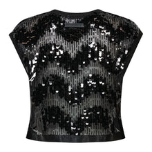 Indlæs billede til gallerivisning HAUTE L'AMITIÉ Mirror Sequin Crop Top Sort
