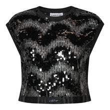 Indlæs billede til gallerivisning HAUTE L'AMITIÉ Mirror Sequin Crop Top Sort
