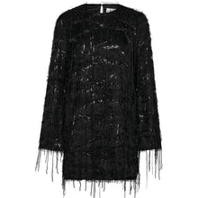 Indlæs billede til gallerivisning HAUTE L'AMITIE Sequin Fringe Midi Dress Sort

