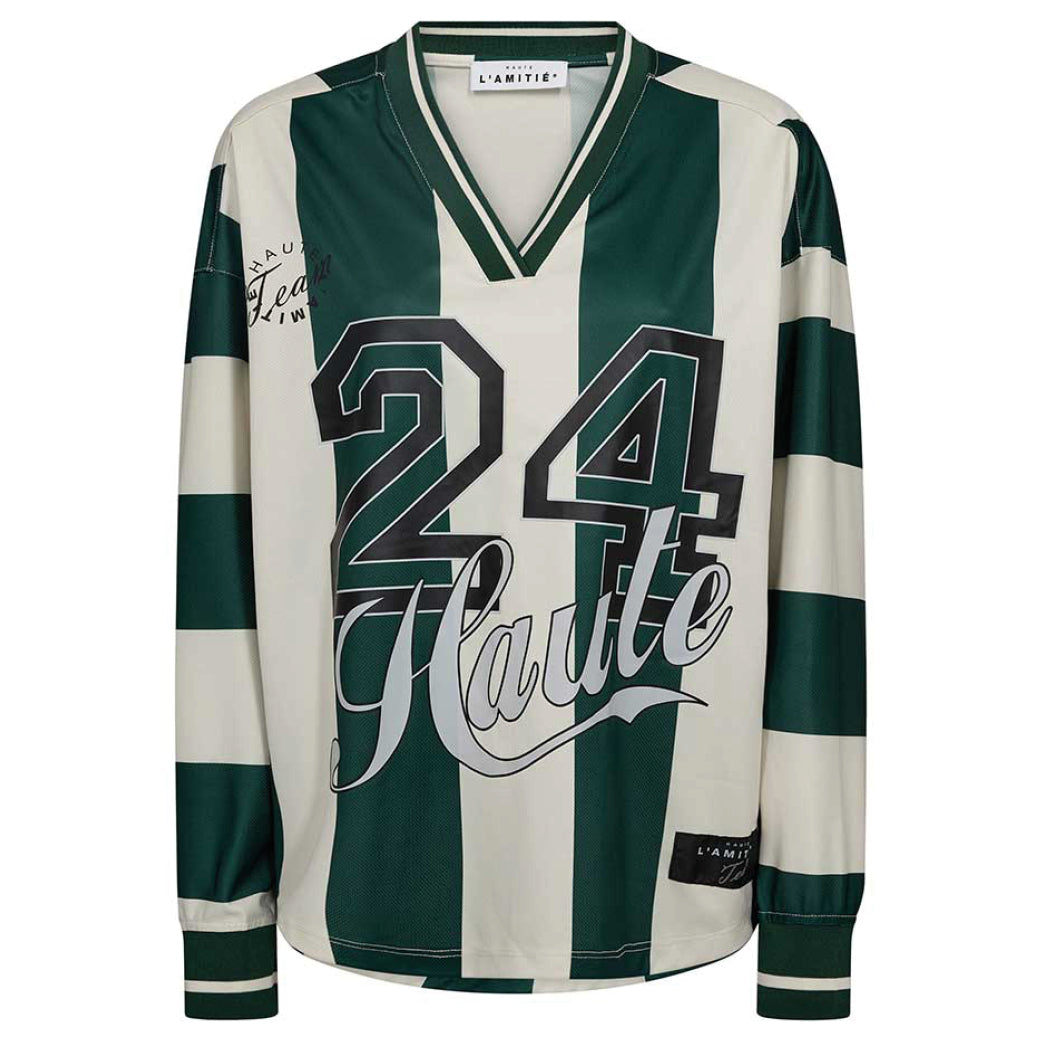 HAUTE L'AMITIE Haute 24 Stripe Blouse Sporty Green/Pearl