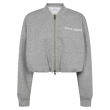 Indlæs billede til gallerivisning HAUTE L'AMITIE Maxi Crop Zip Sweat Grey Melange
