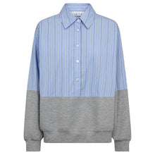 Indlæs billede til gallerivisning HAUTE L'AMITIE Sweat Mix Blue Stripe Shirt

